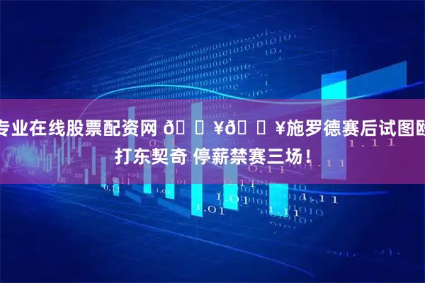 专业在线股票配资网 💥💥施罗德赛后试图殴打东契奇 停薪禁赛三场！